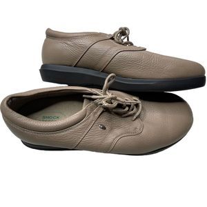 Propet Leather Shock Absorber Walking Shoes Womens 10.5 Tan W4002 Comfort Laceup